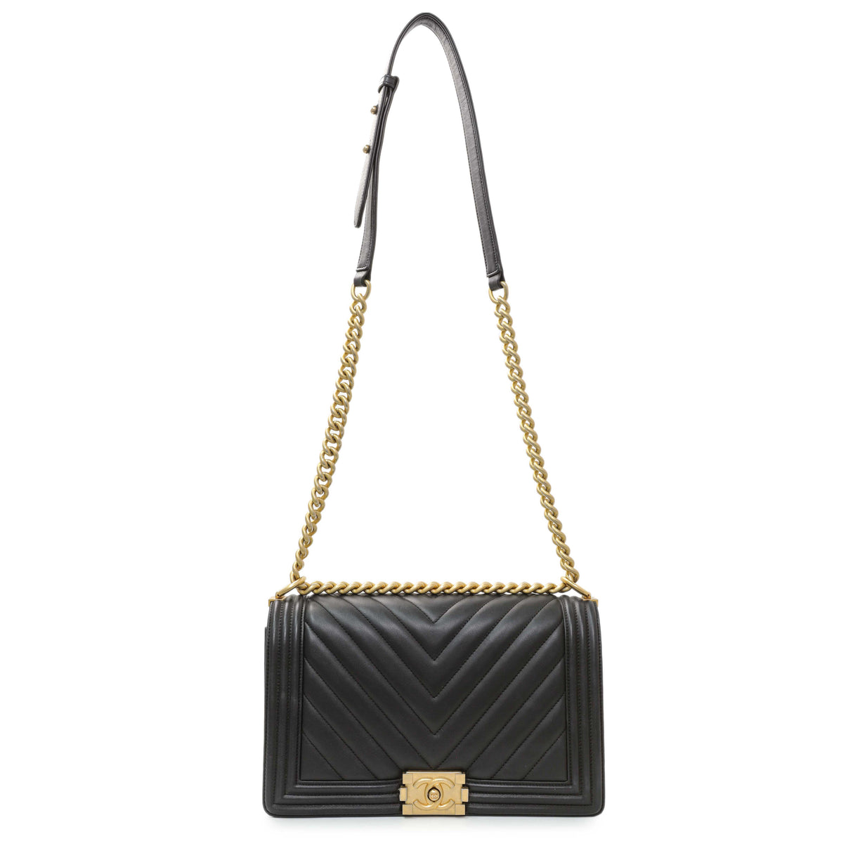 Chanel Lambskin Chevron Quilted New Medium Boy Flap Handbags Chanel