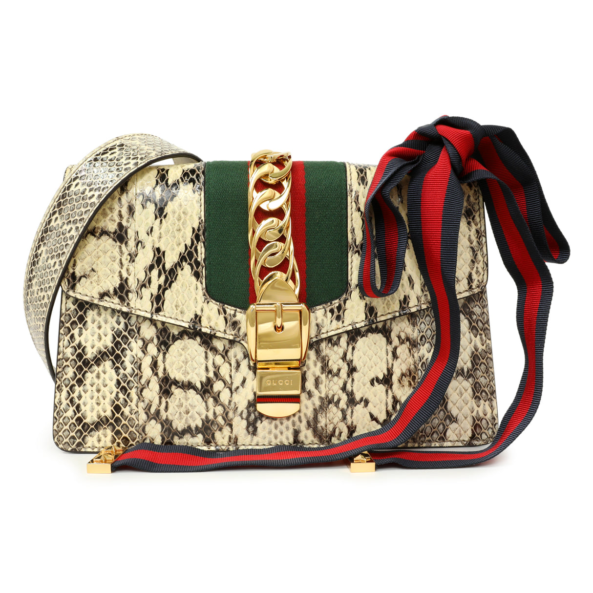 Gucci Snakeskin Small Sylvie Shoulder Bag Handbags Gucci