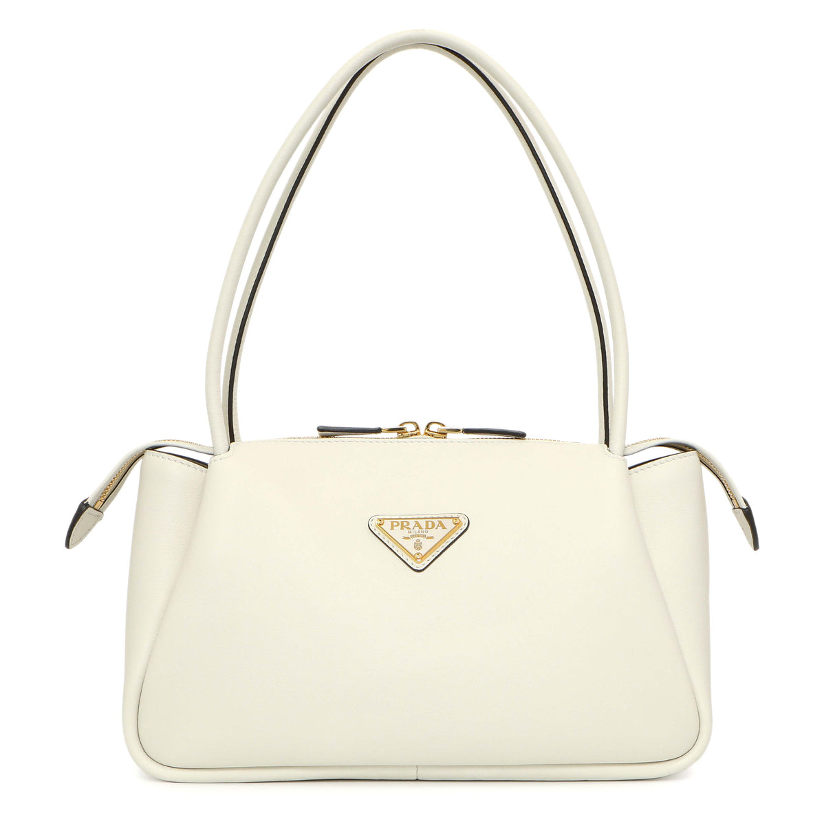 Prada White Soft Calfskin Medium Shoulder Bag Handbags Prada