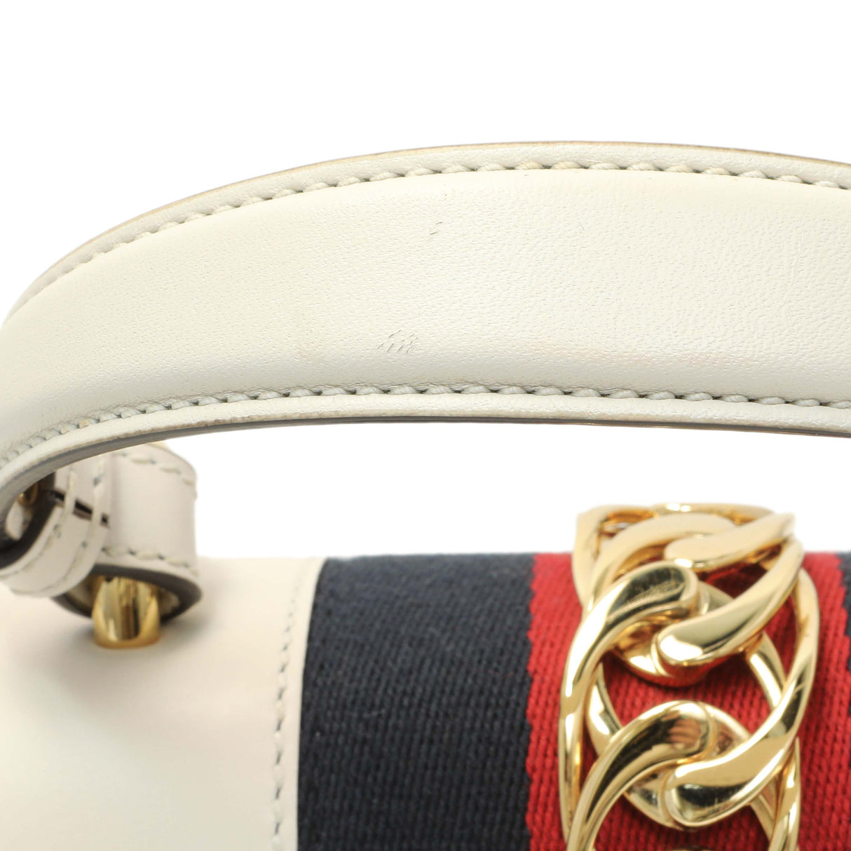Gucci White Calfskin Mini Sylvie Top Handle Bag Handbags Gucci