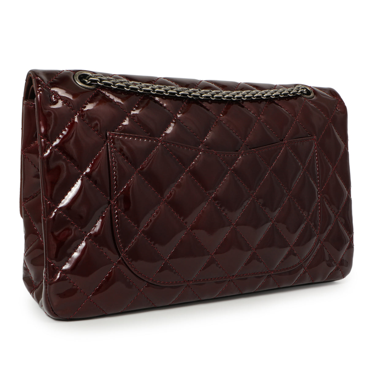 Chanel Burgundy Quilted Patent 2.55 Reissue 227 Handbags Chanel
