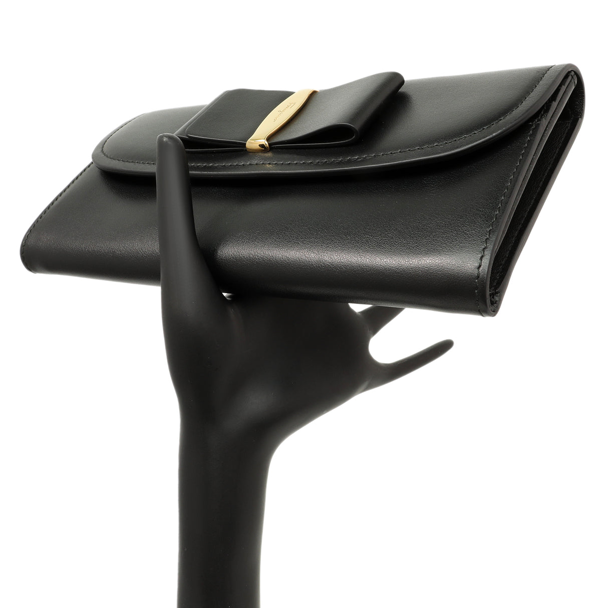 Salvatore Ferragamo Black Calfskin Vara Bow Wallet Accessories Salvatore Ferragamo