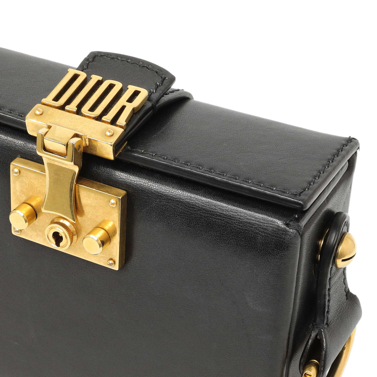 Christian Dior Black Lambskin Dioraddict Lockbox Handbags Christian Dior