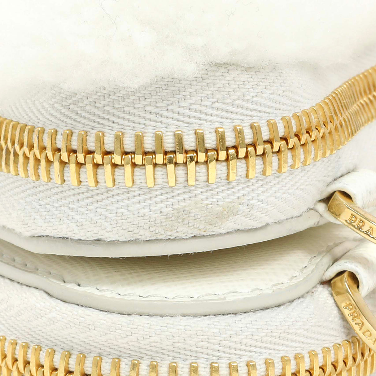 Prada White Shearling Mini Triangle Crossbody Pouch Handbags Prada