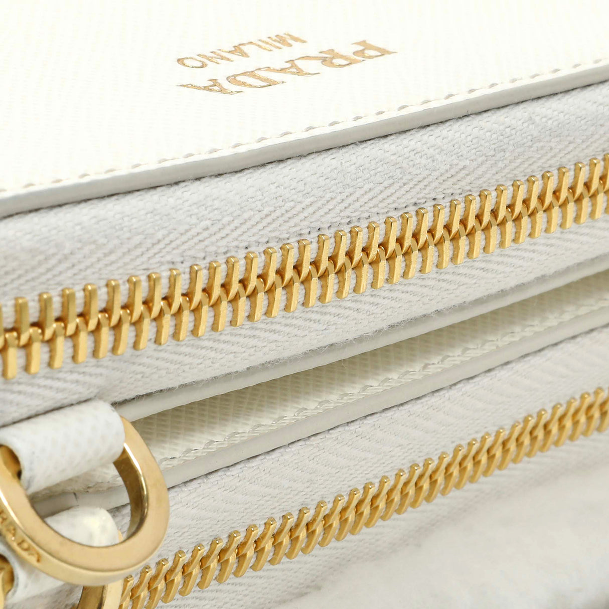 Prada White Shearling Mini Triangle Crossbody Pouch Handbags Prada