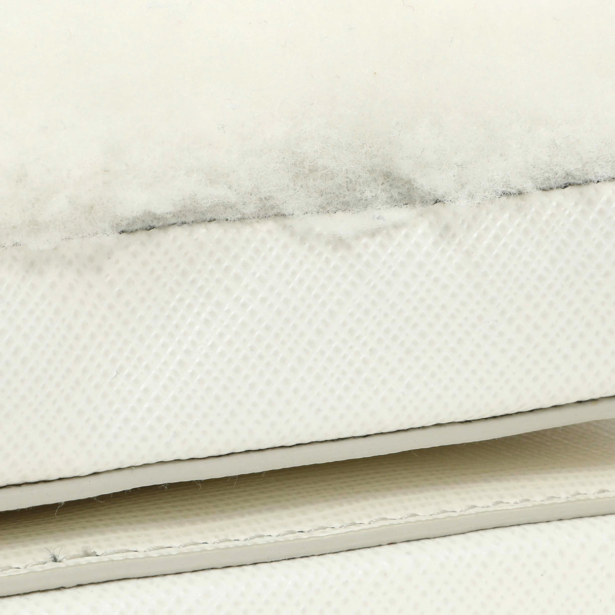 Prada White Shearling Mini Triangle Crossbody Pouch Handbags Prada