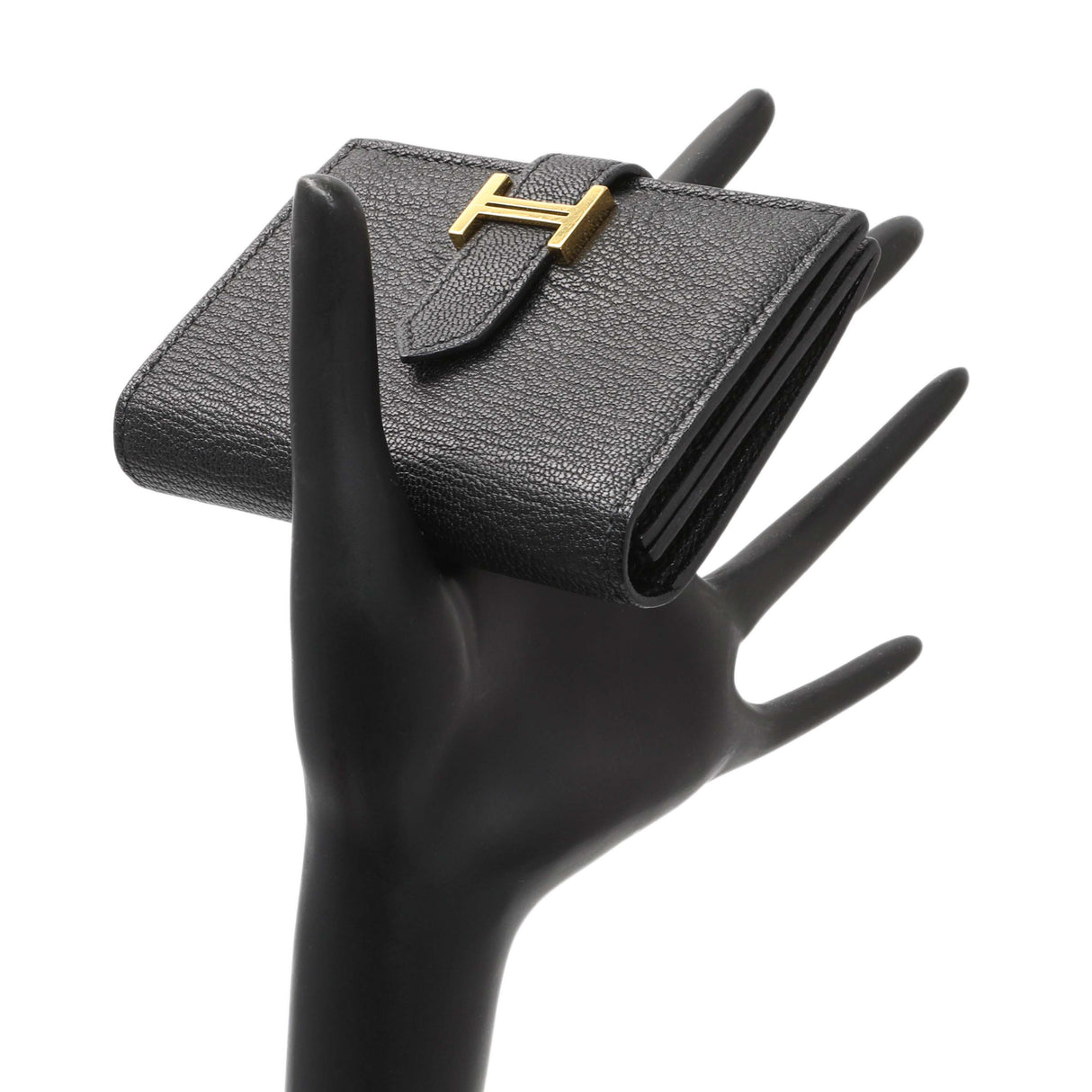 Hermes Black Chevre Mysore Bearn Card Holder Wallet Accessories Hermes