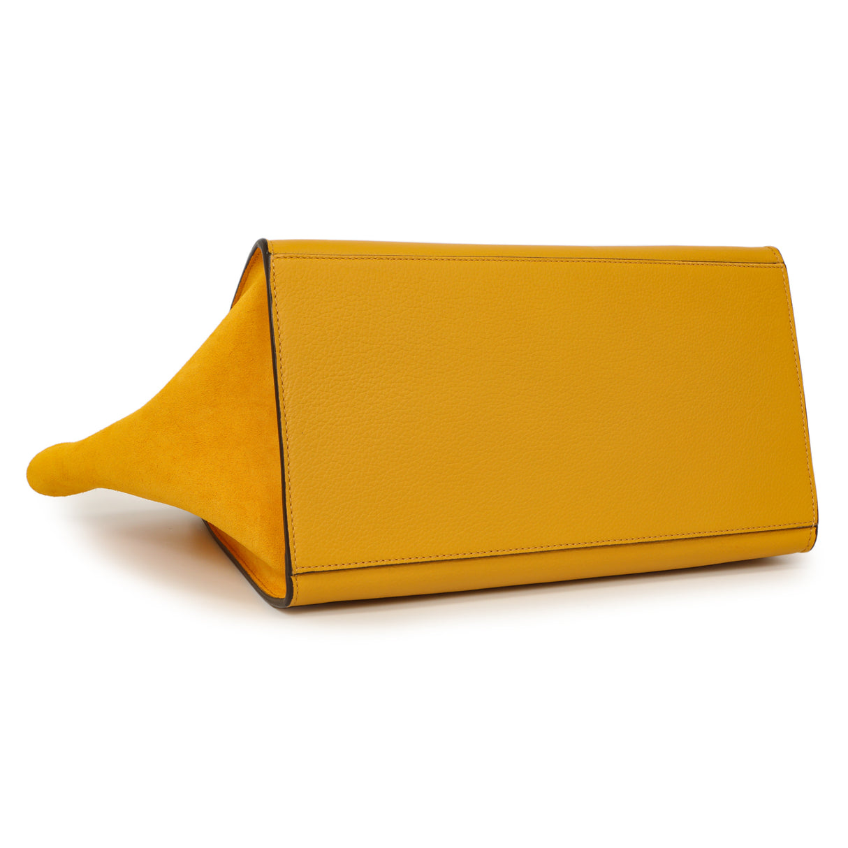 Celine Yellow Drummed Calfskin Suede Medium Trapeze Handbags Celine