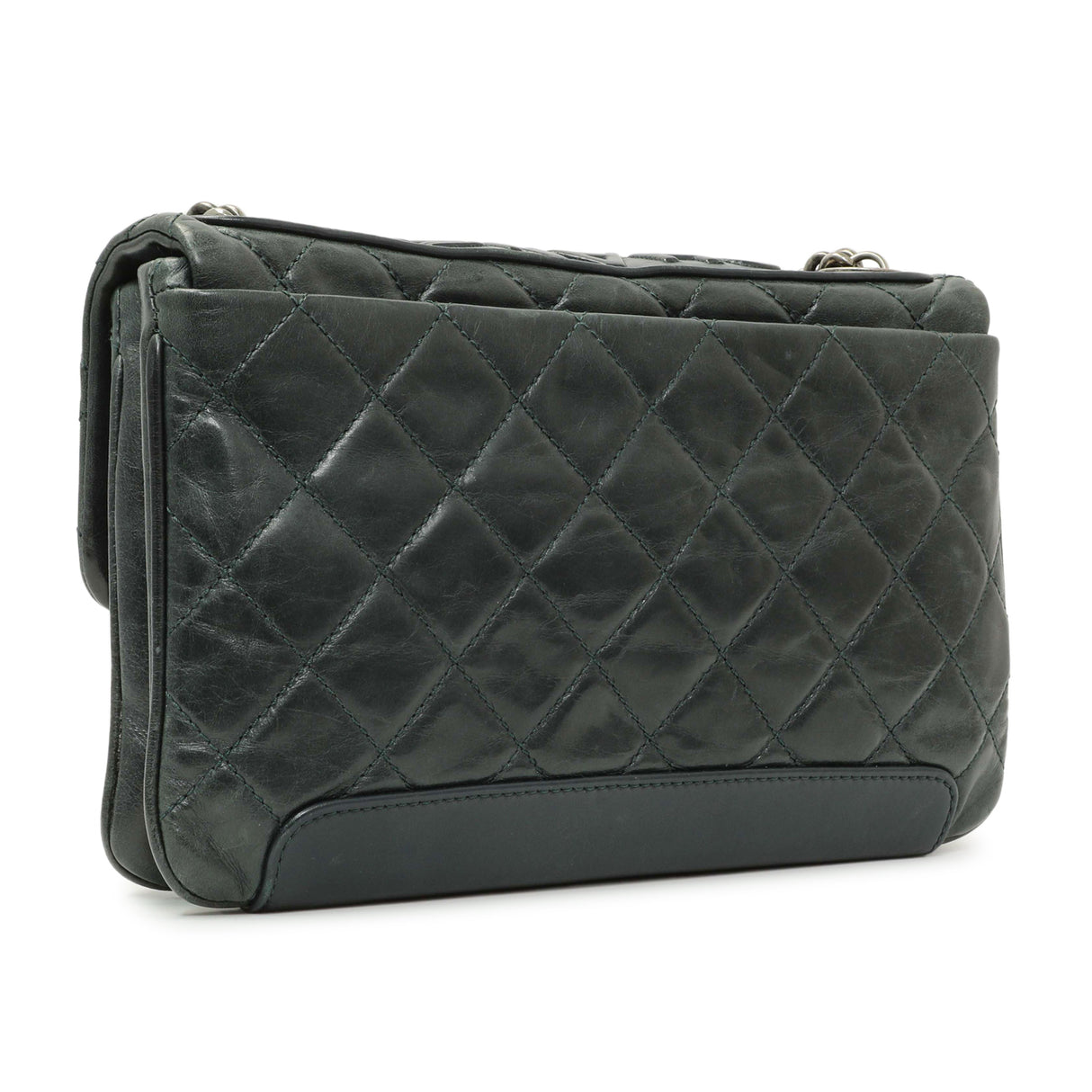 Chanel Teal Glazed Calfskin Crossbody Flap Handbags Chanel