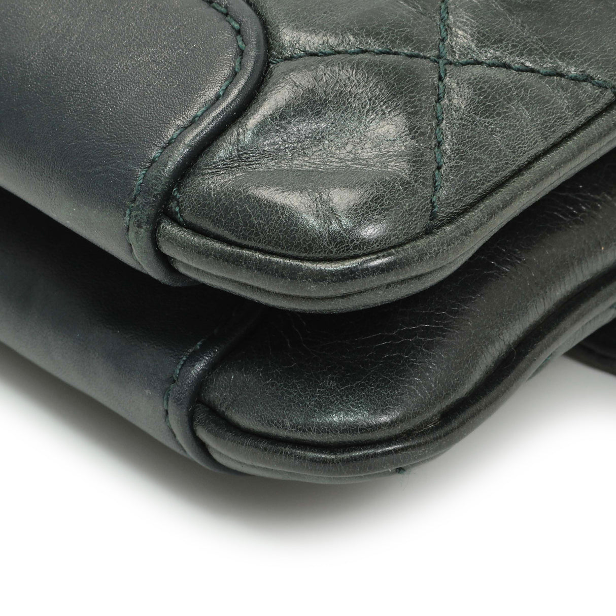 Chanel Teal Glazed Calfskin Crossbody Flap Handbags Chanel