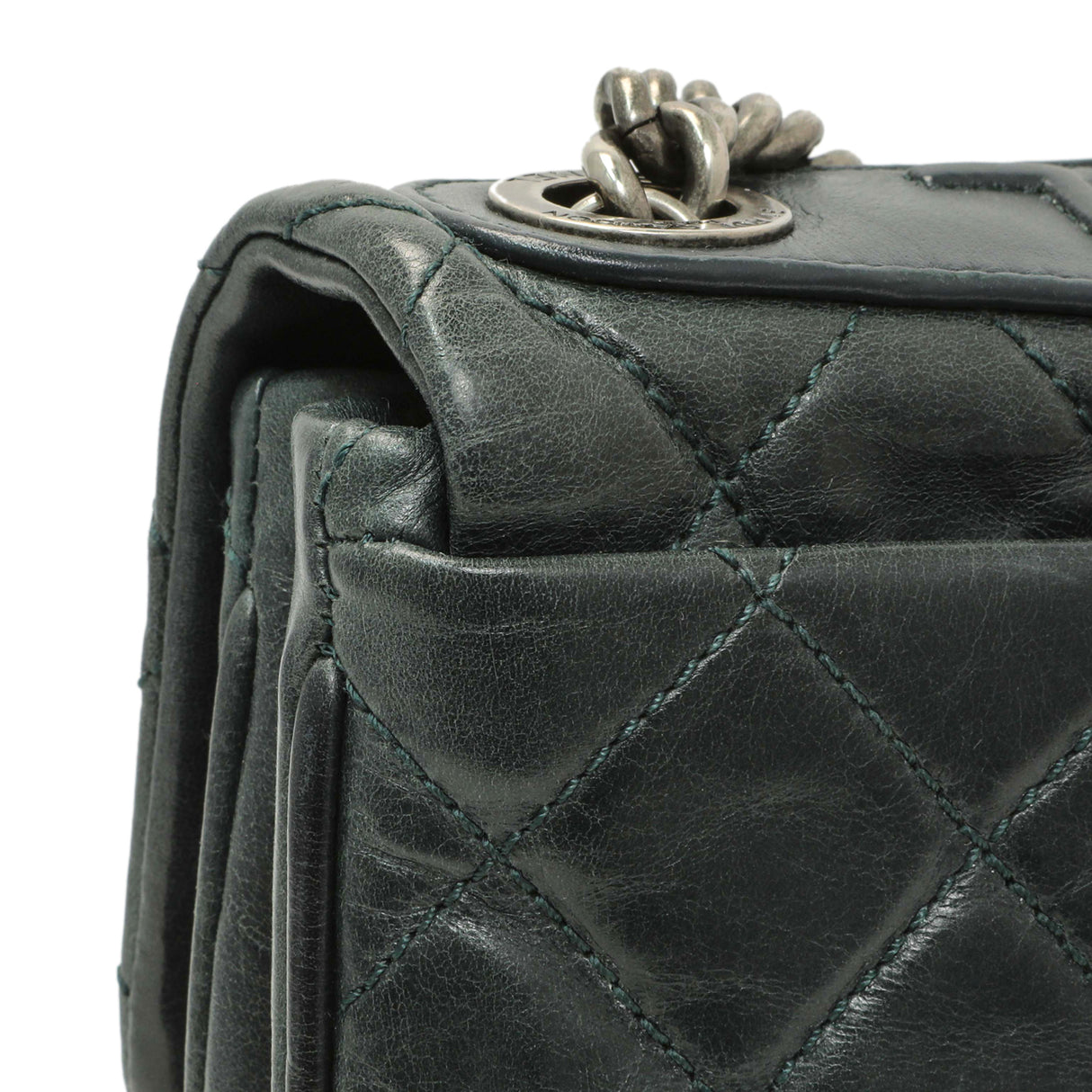 Chanel Teal Glazed Calfskin Crossbody Flap Handbags Chanel