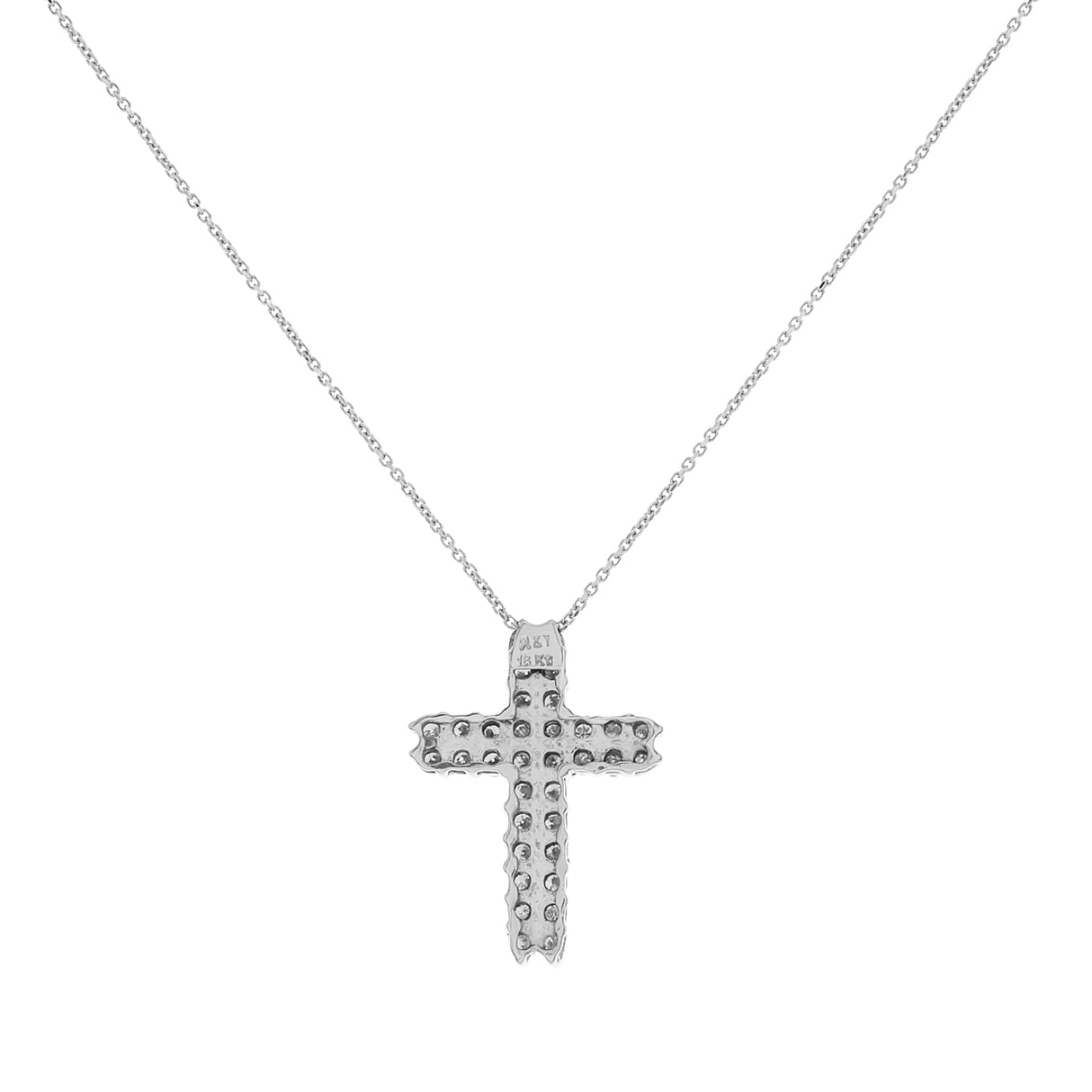 18K White Gold 1.02 Carat Diamond Cross Pendant Fine Jewellery Modaselle