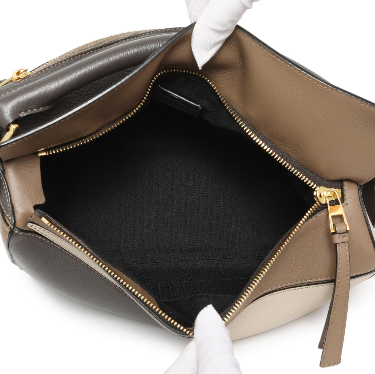 Loewe Grey Beige Calfskin Medium Puzzle Bag Handbags Loewe