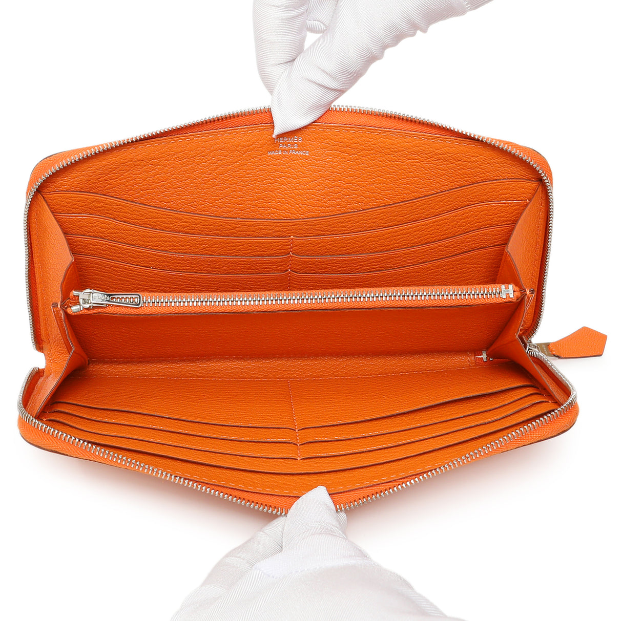 Hermes Orange Chevre Mysore Azap Wallet Accessories Hermes