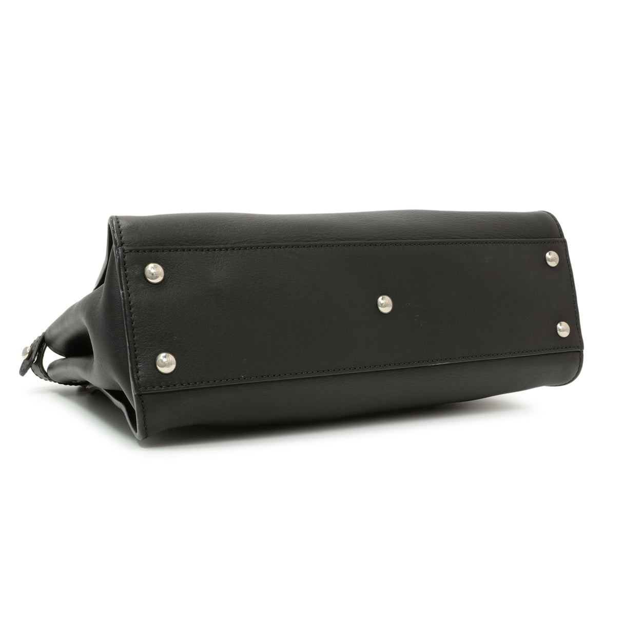 Fendi Black Vitello Seta Snakeskin Crocodile Monster Eyes Medium Peekaboo Iconic Satchel Handbags Fendi