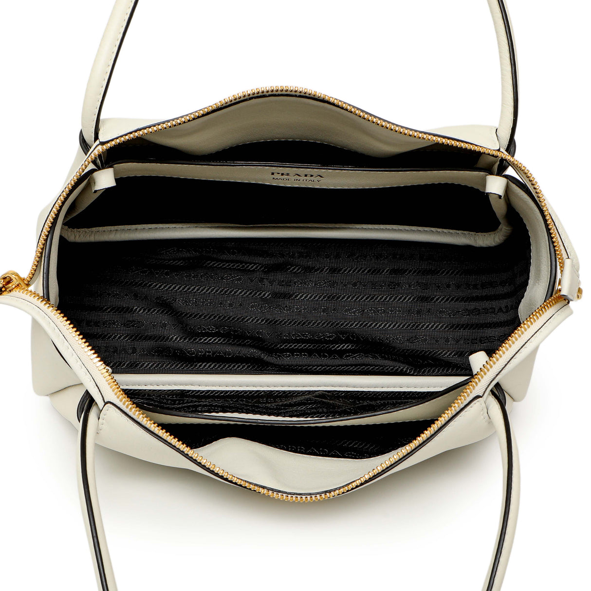 Prada White Soft Calfskin Medium Shoulder Bag Handbags Prada