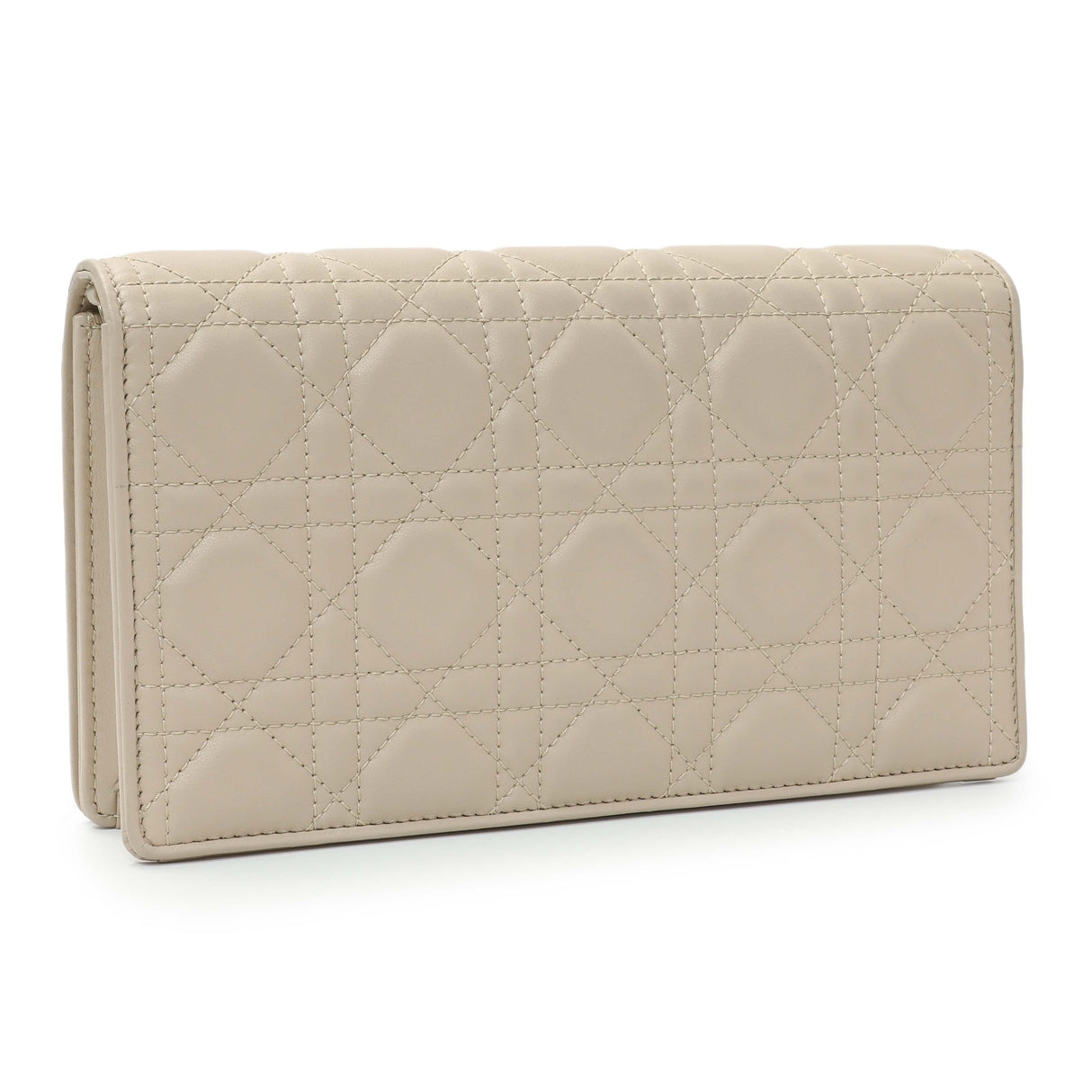 Christian Dior Beige Lambskin Cannage Lady Dior Pouch Handbags Christian Dior