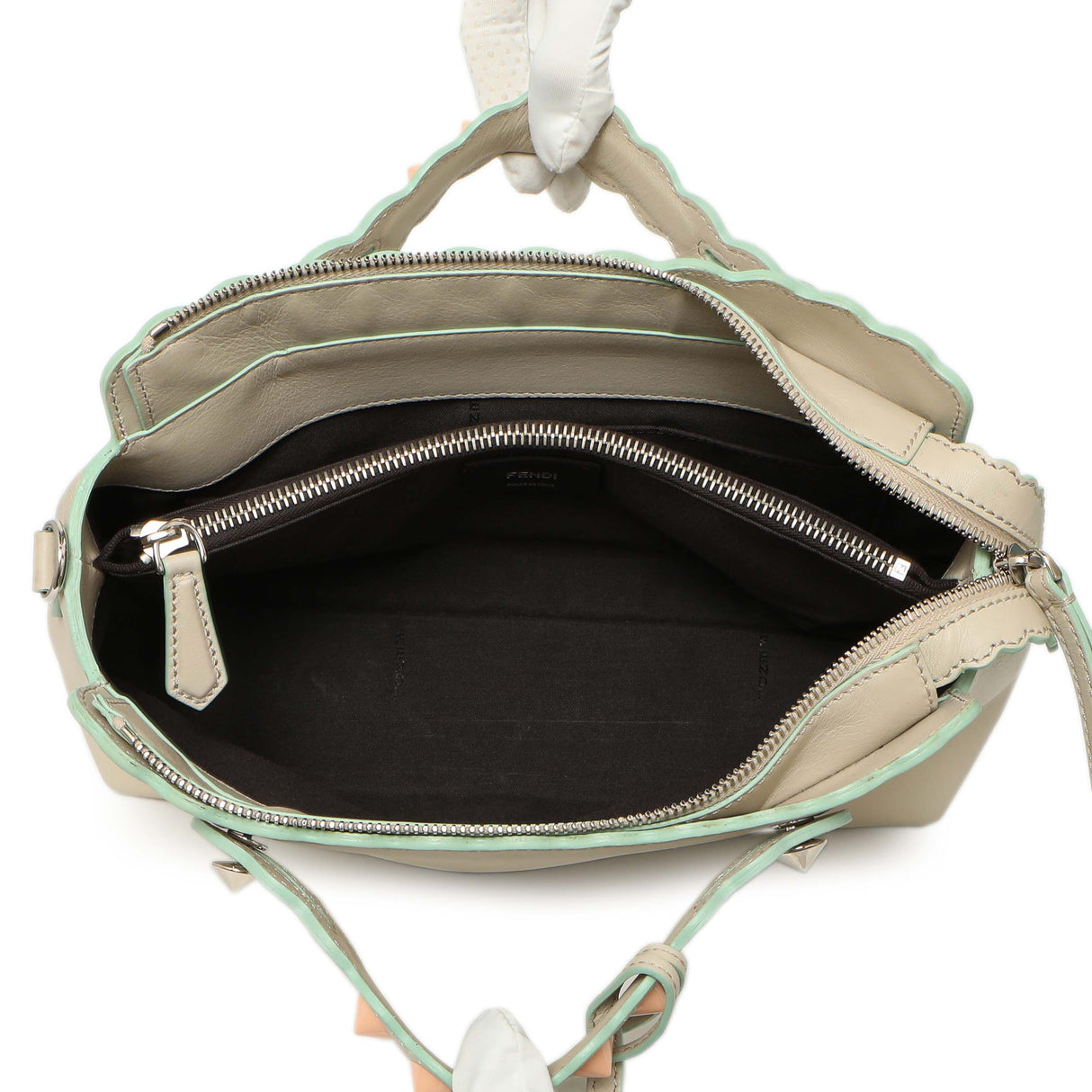 Fendi Grey Vitello Dolce Studded Medium By The Way Handbags Fendi