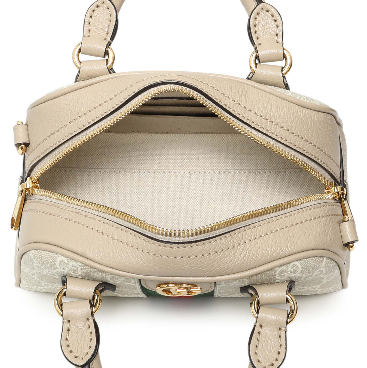 Gucci Supreme Monogram Dollar Calfskin Web Mini Ophidia Top Handle Bowler Bag Handbags Gucci