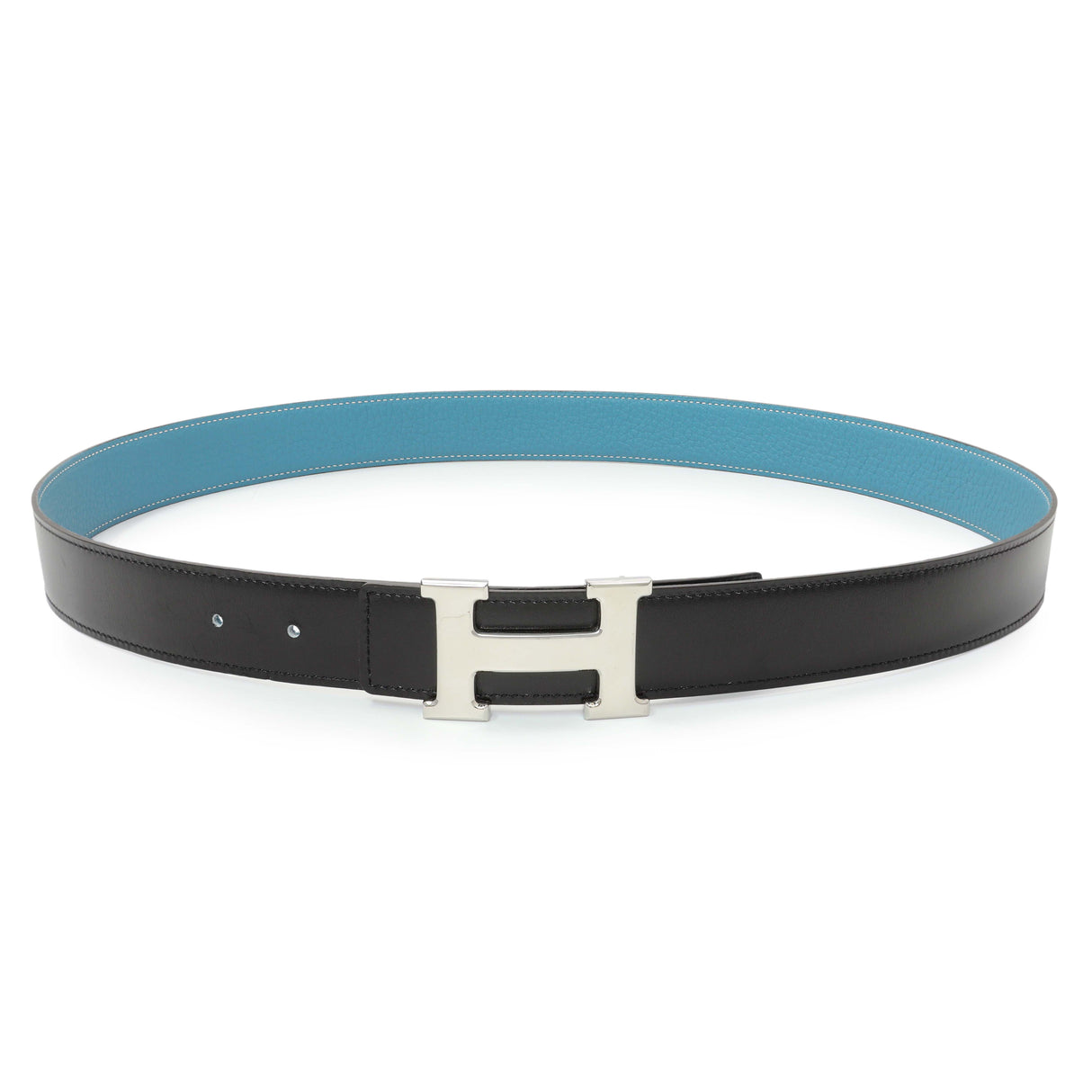 Hermes Black/Blue Box/Togo H Belt Accessories Hermes