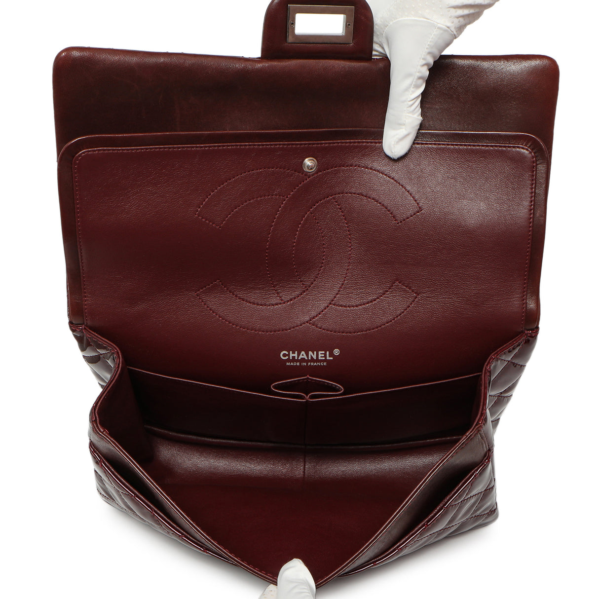 Chanel Burgundy Quilted Patent 2.55 Reissue 227 Handbags Chanel