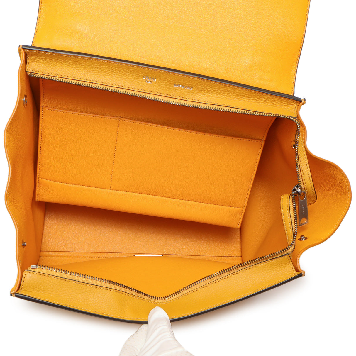 Celine Yellow Drummed Calfskin Suede Medium Trapeze Handbags Celine