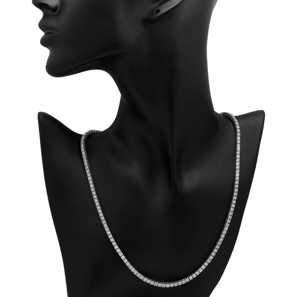 18K White Gold 2.34 Carat Riviere Diamond Necklace Fine Jewellery Modaselle