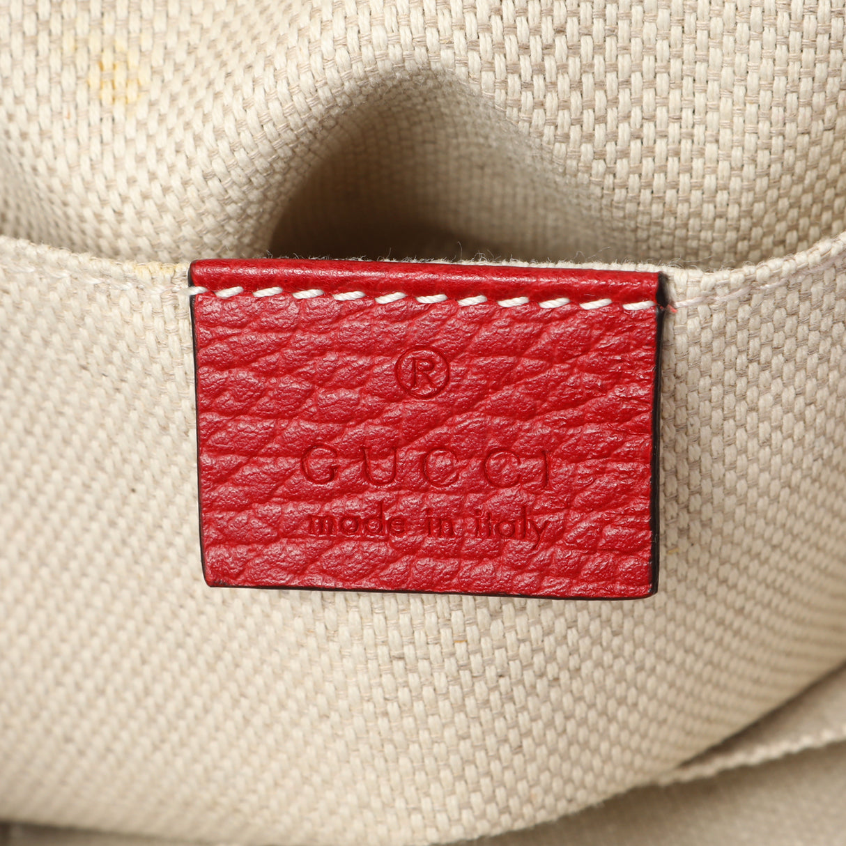 Gucci New Rosette Hibiscus Red Calfskin Small Soho Disco Bag Handbags Gucci