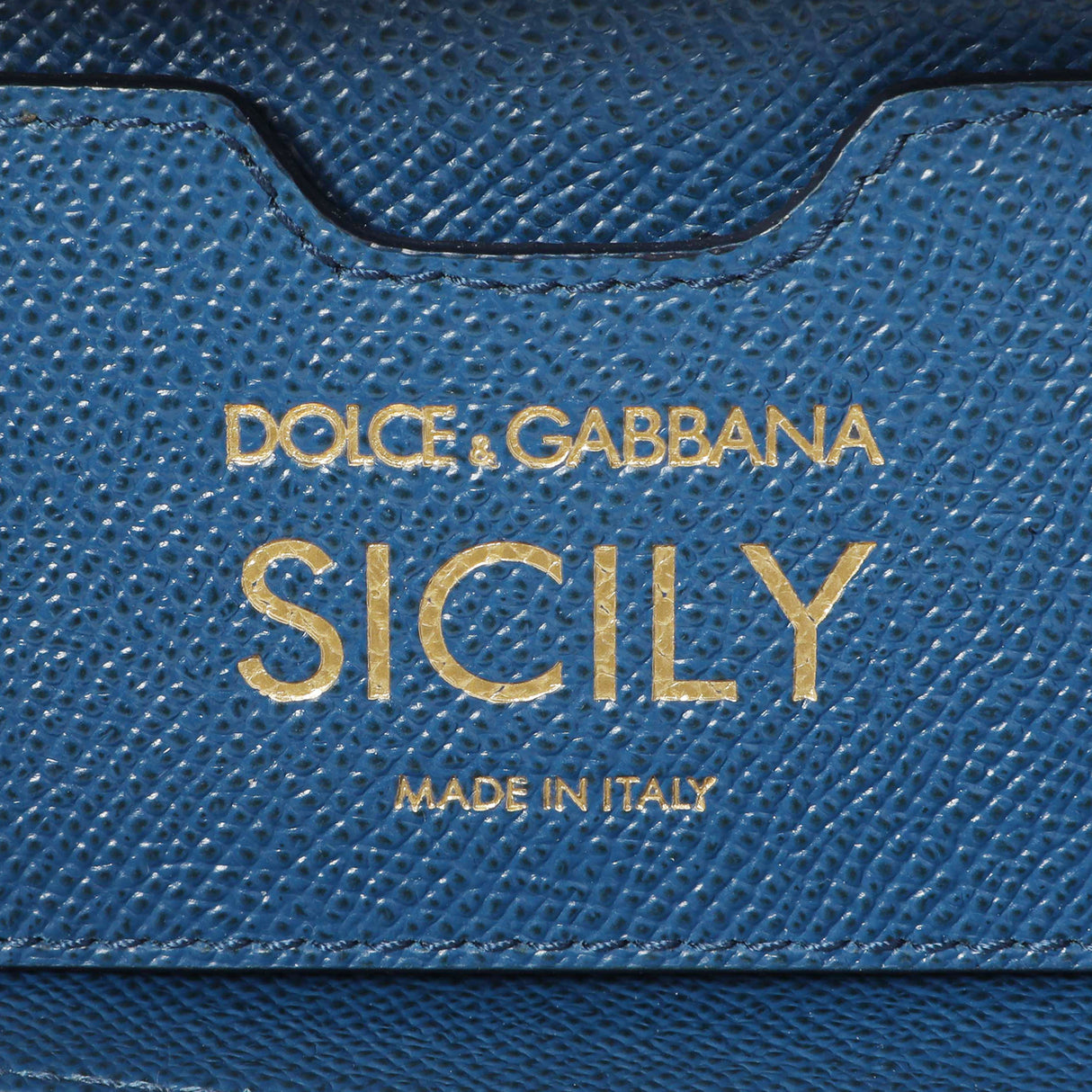 Dolce & Gabbana Blue Grained Calfskin Medium Miss Sicily Satchel Handbags Dolce & Gabbana