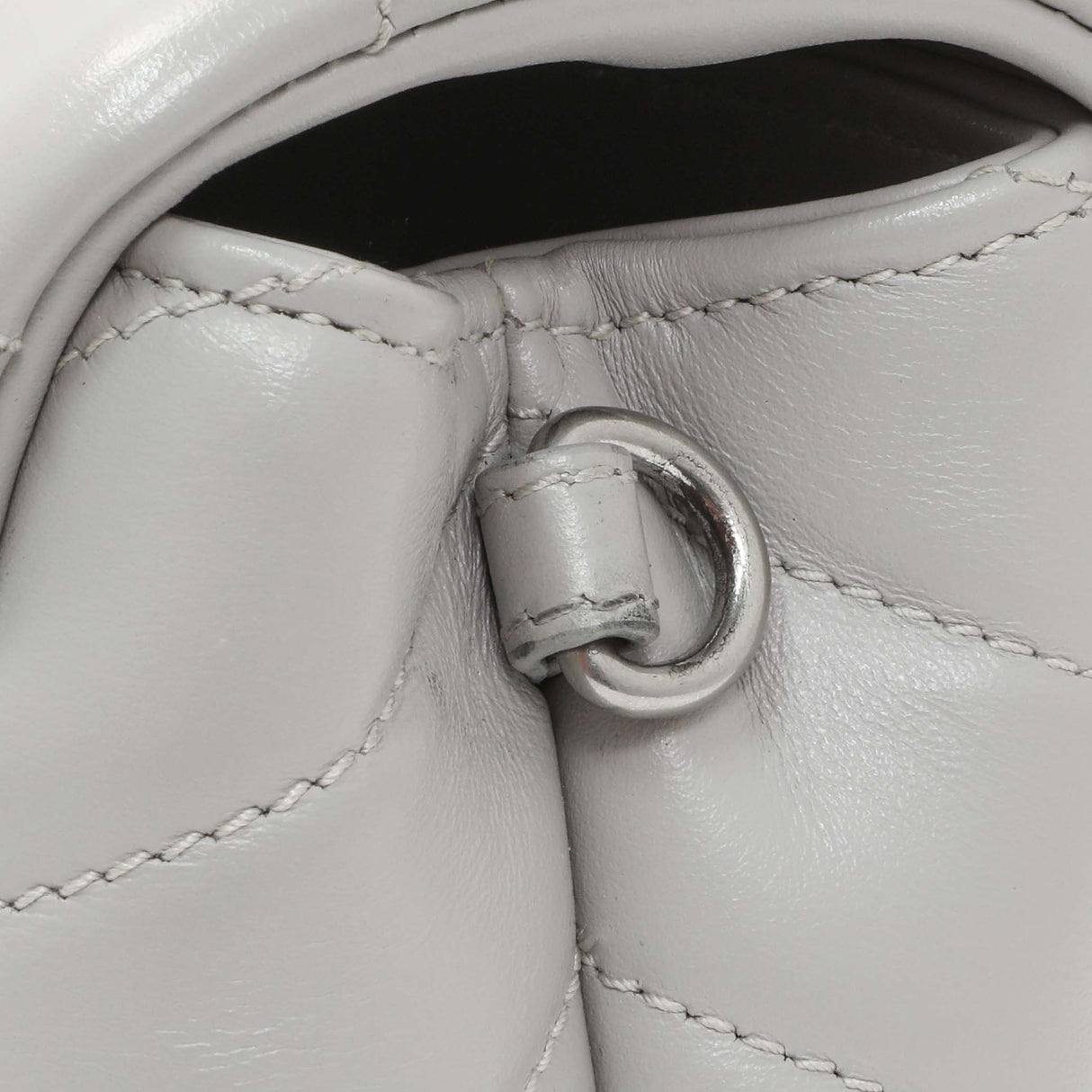 Saint Laurent Grey Calfskin Monogram Toy Loulou Crossbody Handbags Saint Laurent