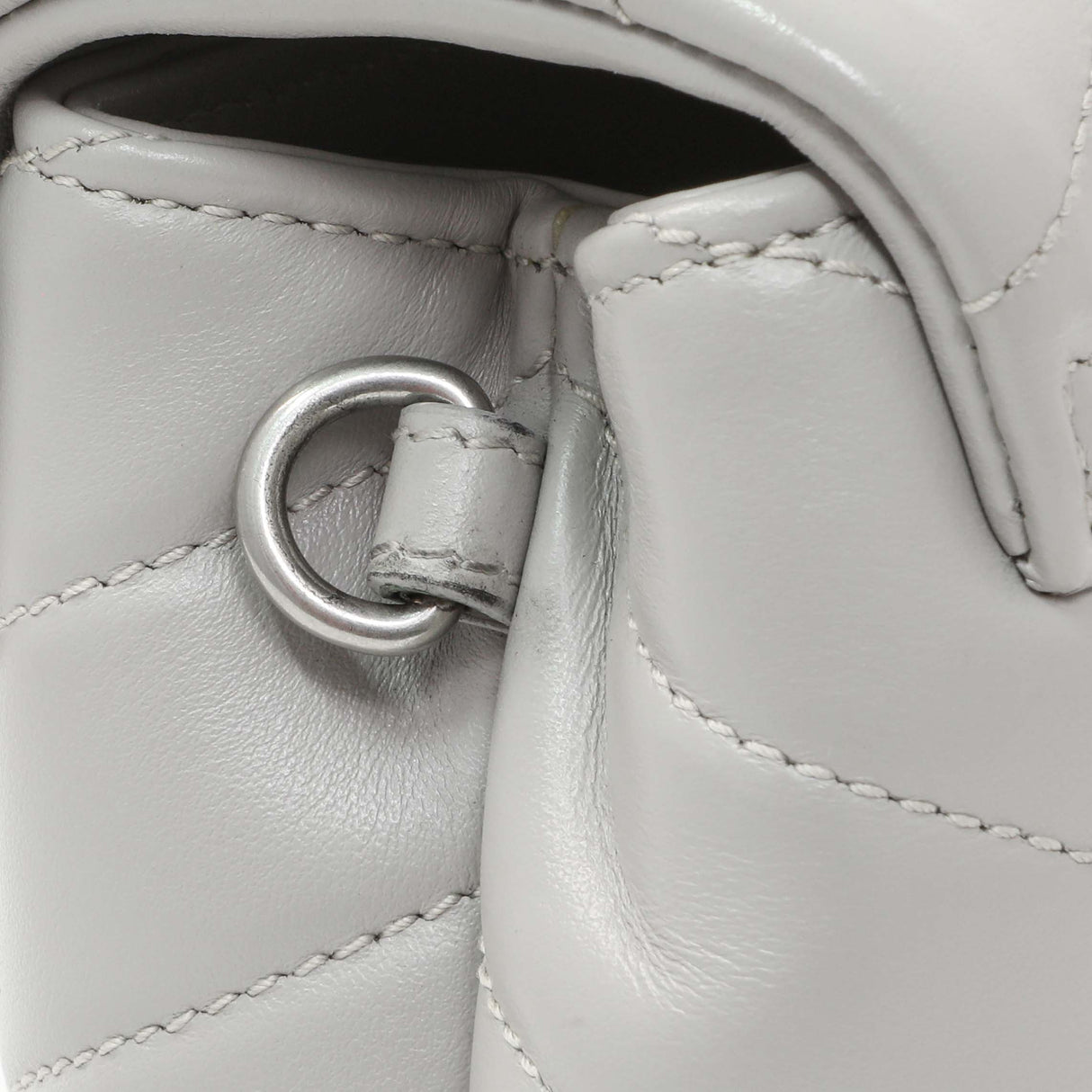 Saint Laurent Grey Calfskin Monogram Toy Loulou Crossbody Handbags Saint Laurent