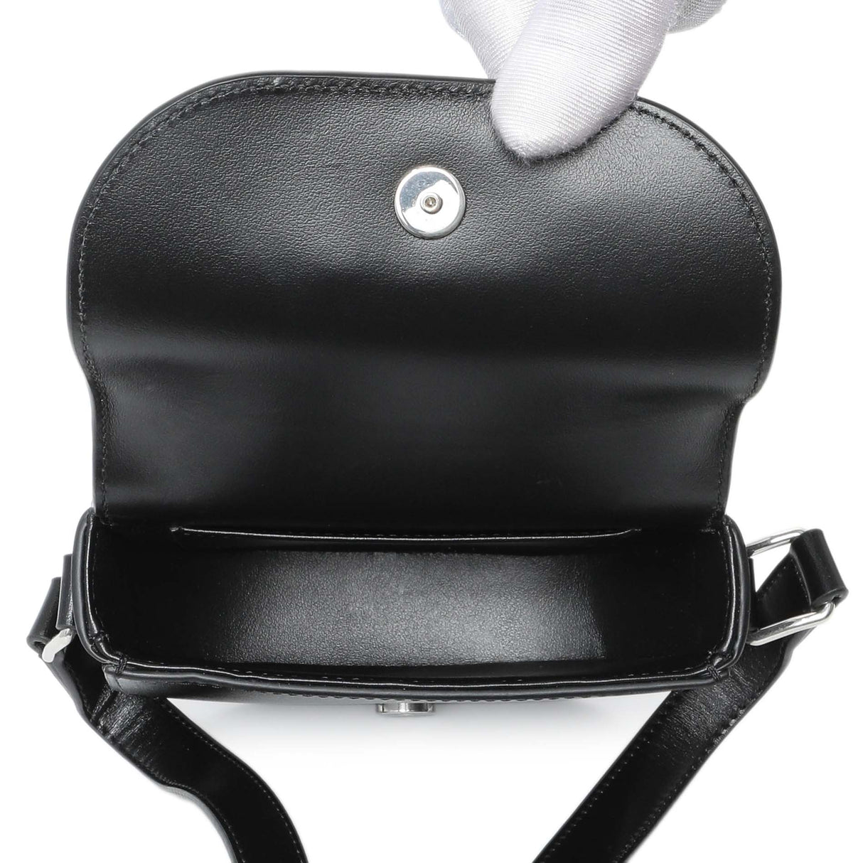 Celine Black Shiny Calfskin Nano Triomphe Besace Handbags Celine