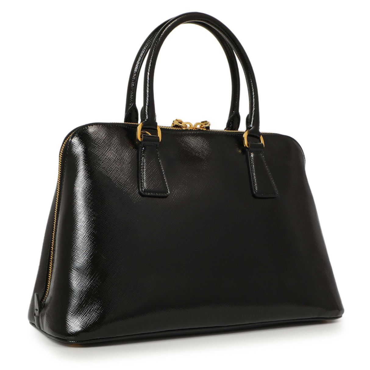 Prada Black Saffiano Vernice Promenade Tote Handbags Prada