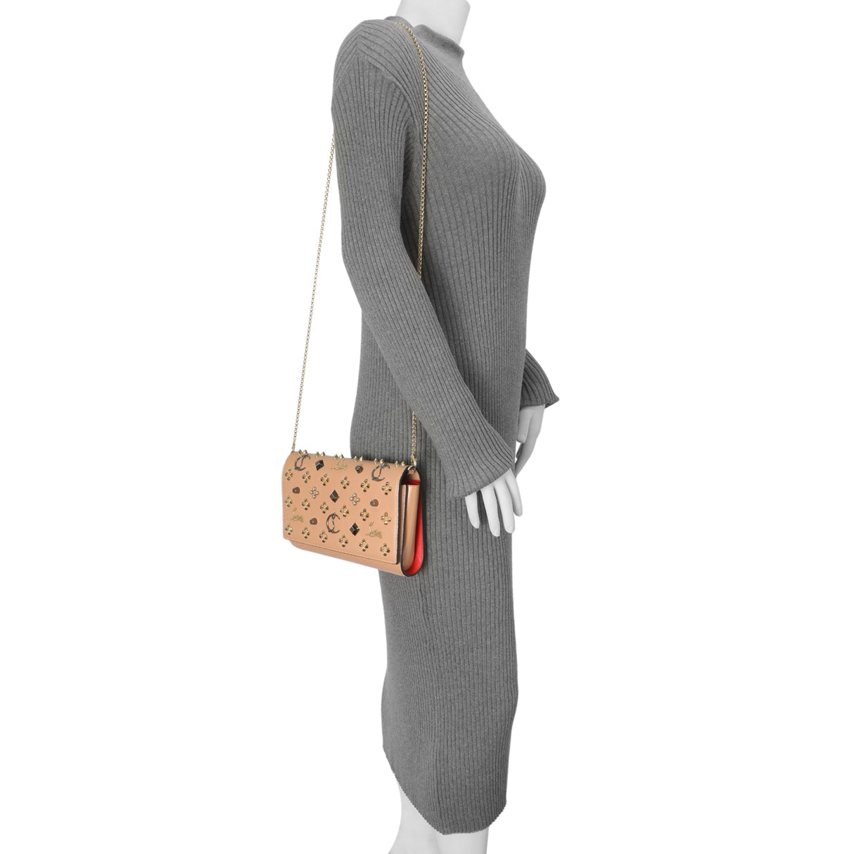 Christian Louboutin Beige Loubinthesky Paloma Clutch Handbags Christian Louboutin