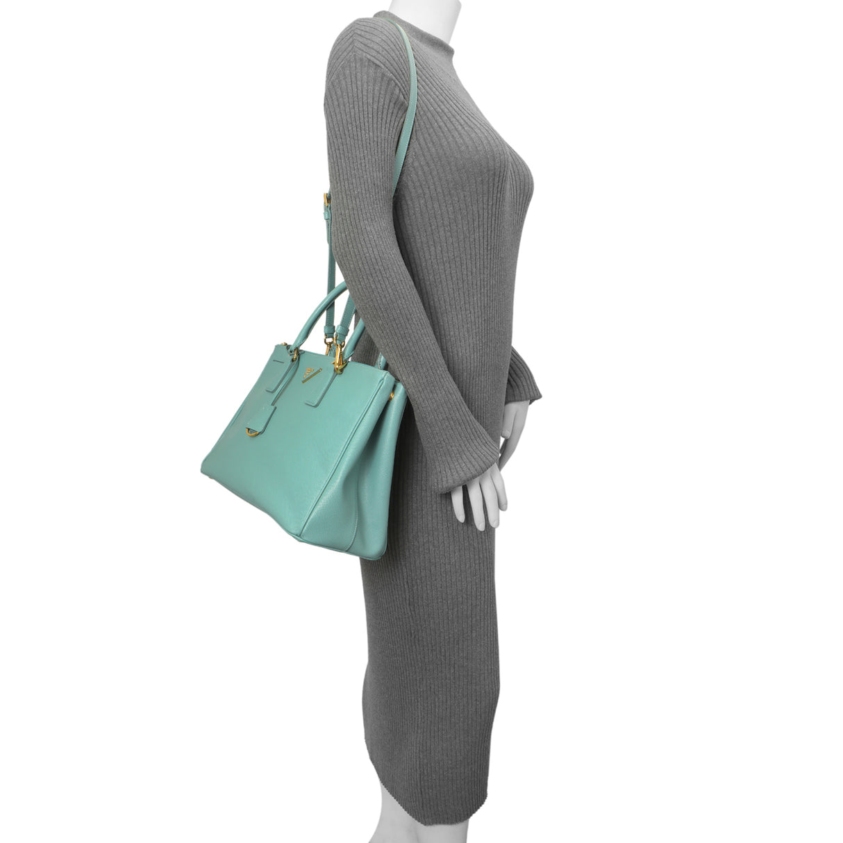 Prada Anice Saffiano Medium Galleria Double Zip Tote Handbags Prada