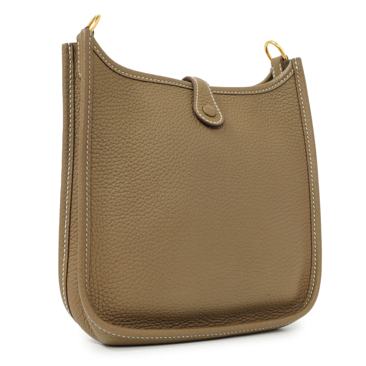 Hermes Etoupe Bleu Indigo Clemence Evelyne TPM Handbags Hermes