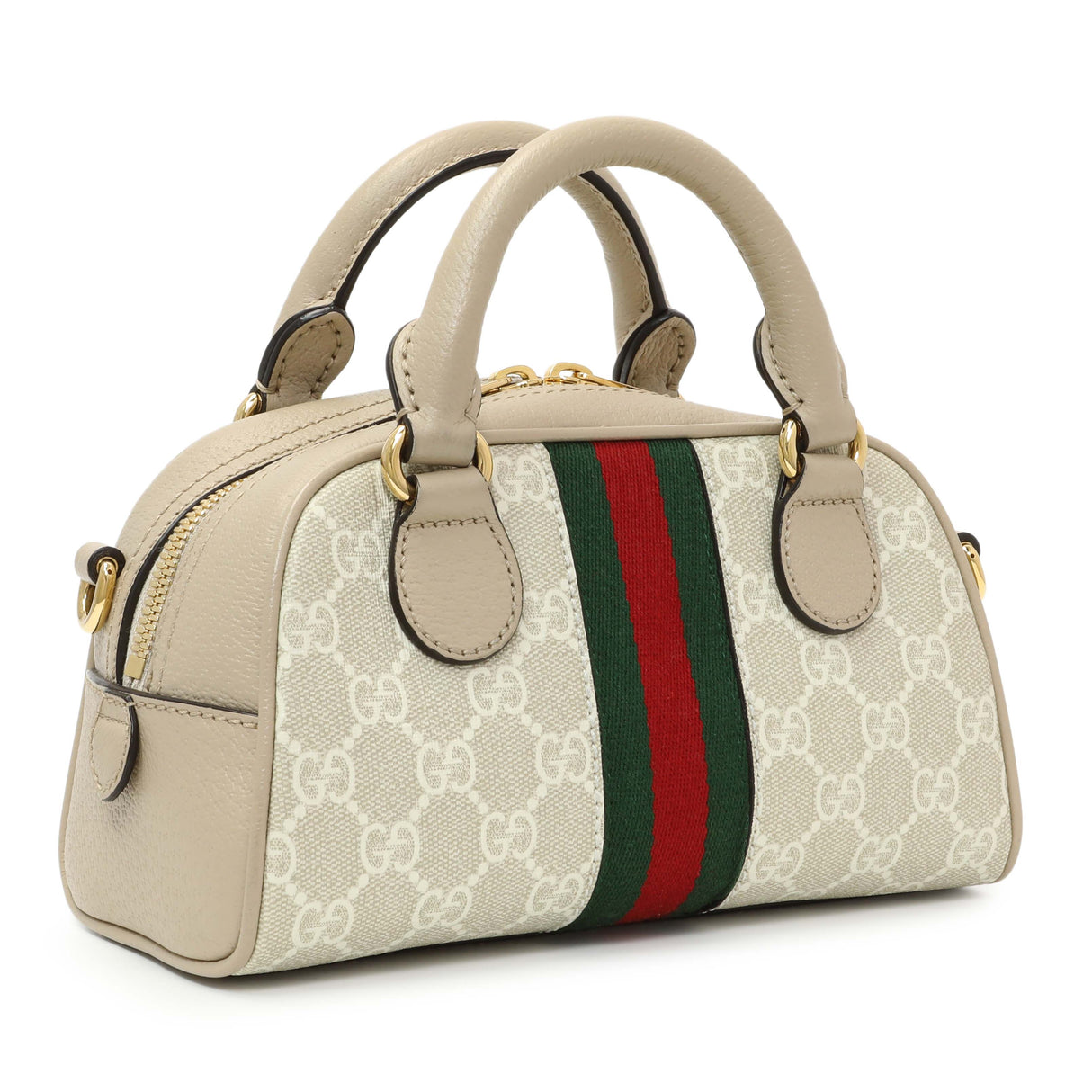 Gucci Supreme Monogram Dollar Calfskin Web Mini Ophidia Top Handle Bowler Bag Handbags Gucci