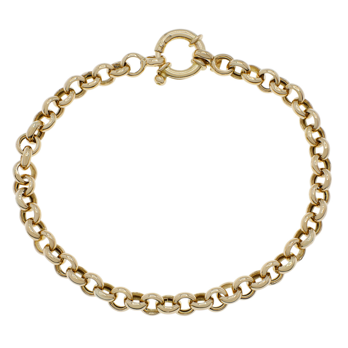 18K Yellow Gold Rolo Link Bracelet Modaselle