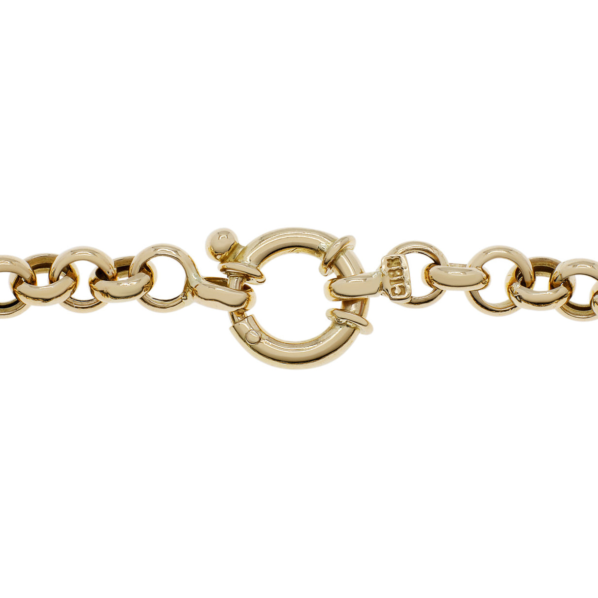 18K Yellow Gold Rolo Link Bracelet Modaselle