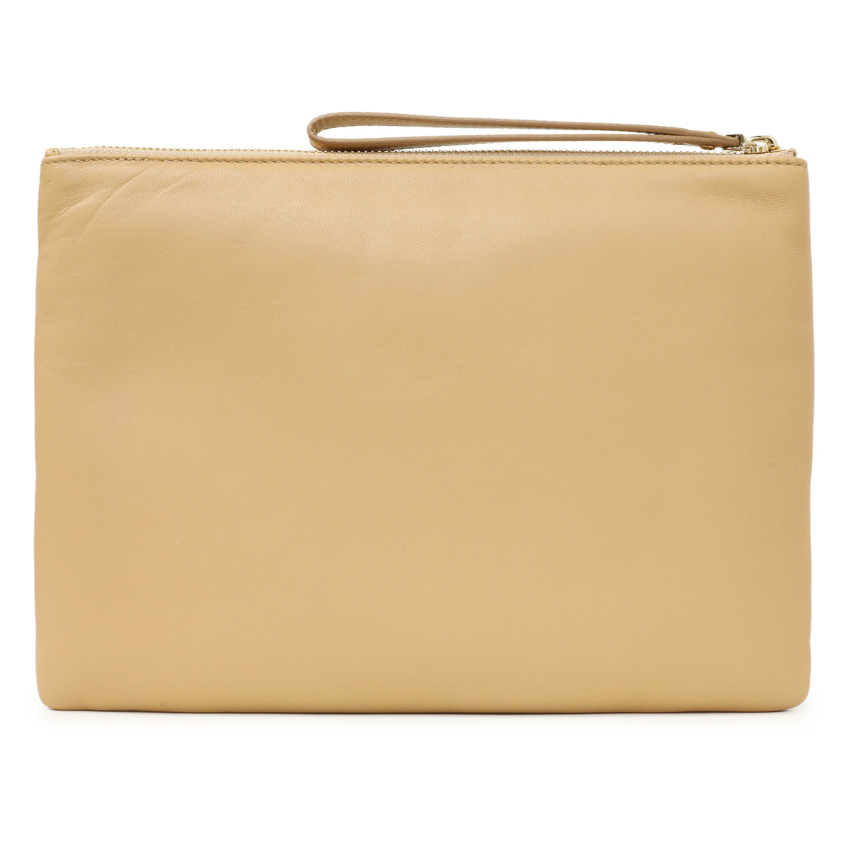 Salvatore Ferragamo Almond Lambskin Clutch Handbags Salvatore Ferragamo