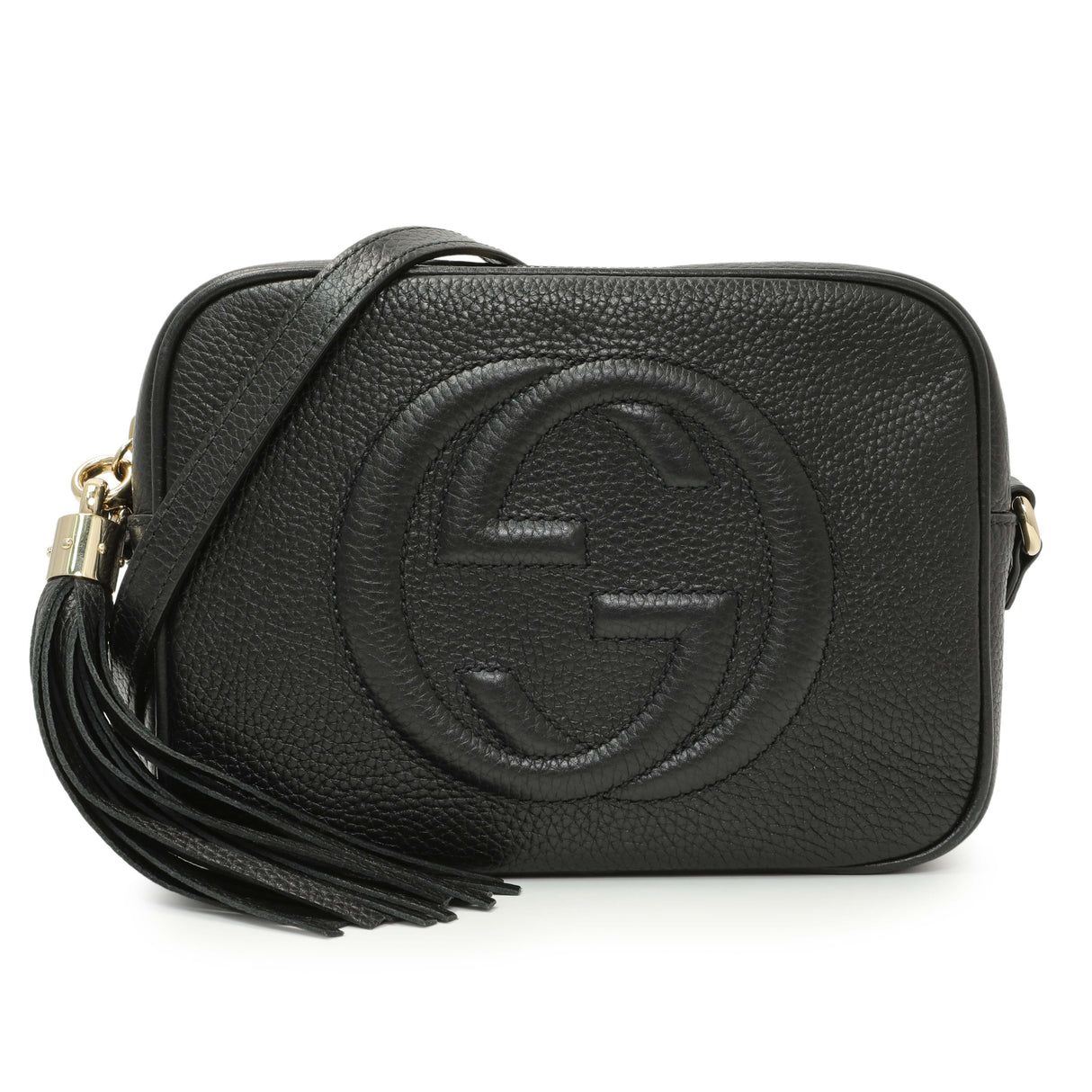 Gucci Black Pebbled Calfskin Small Soho Disco Bag Handbags Gucci