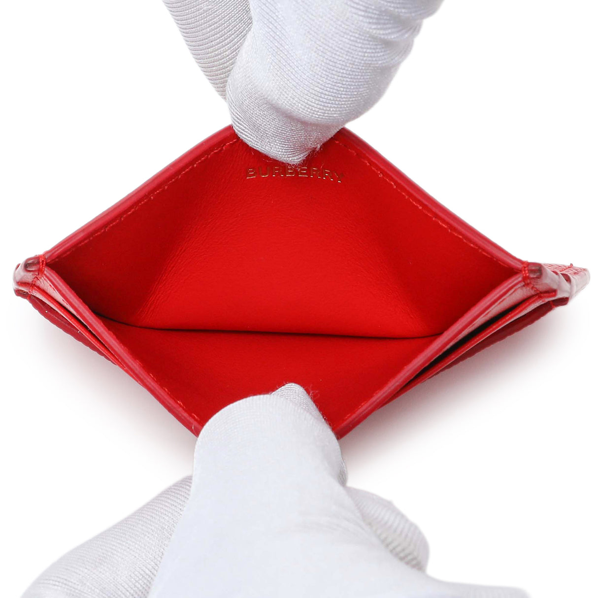 Burberry Red Calfskin Card Holder Accessories Burberry