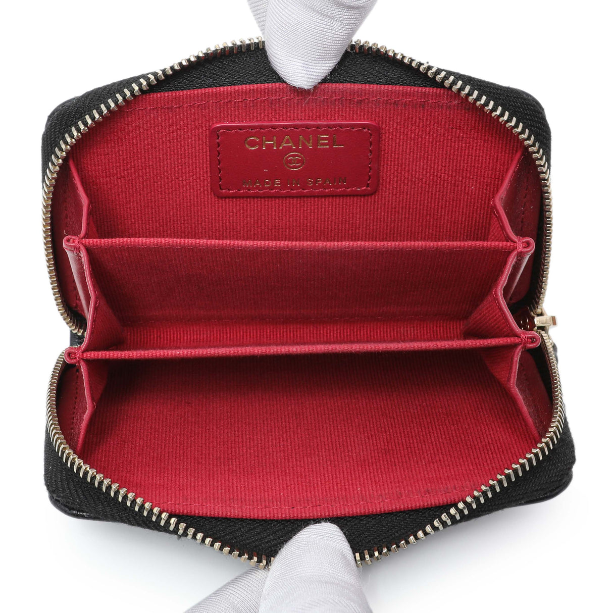 Chanel Black Quilted Lambskin Zip Around 19 Coin Purse Accessories Chanel