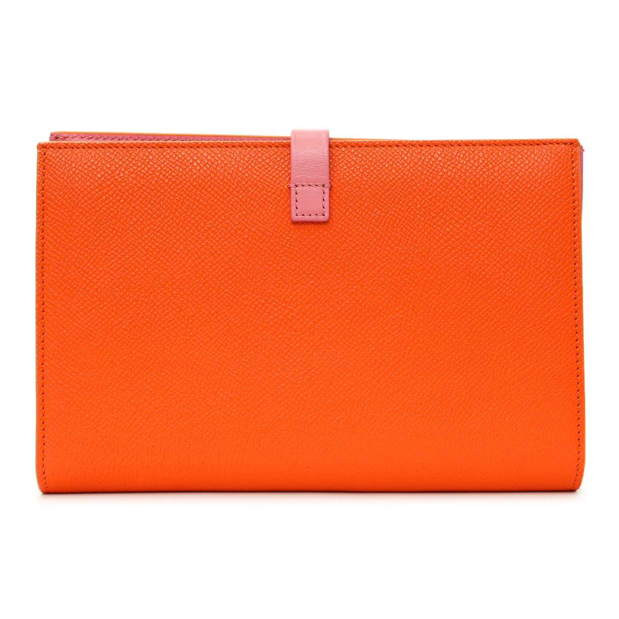 Celine Orange Grained Calfskin Large Multifunction Strap Wallet Accessories Celine