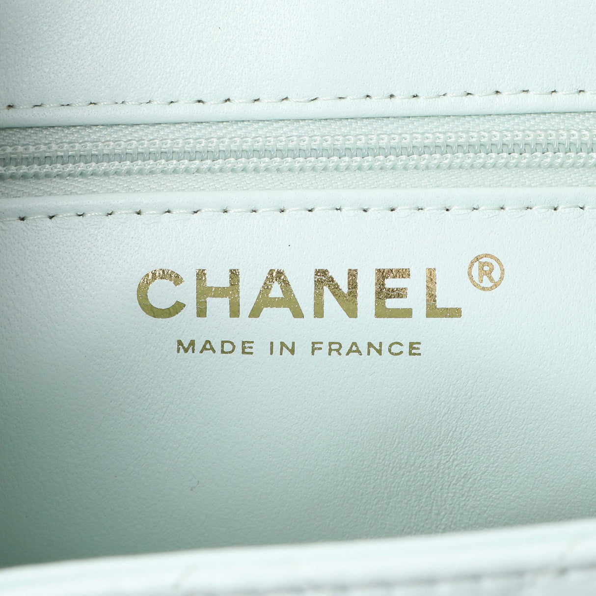 Chanel Light Blue Shiny Aged Calfskin Quilted Nano Kelly Shopper Handbags Chanel
