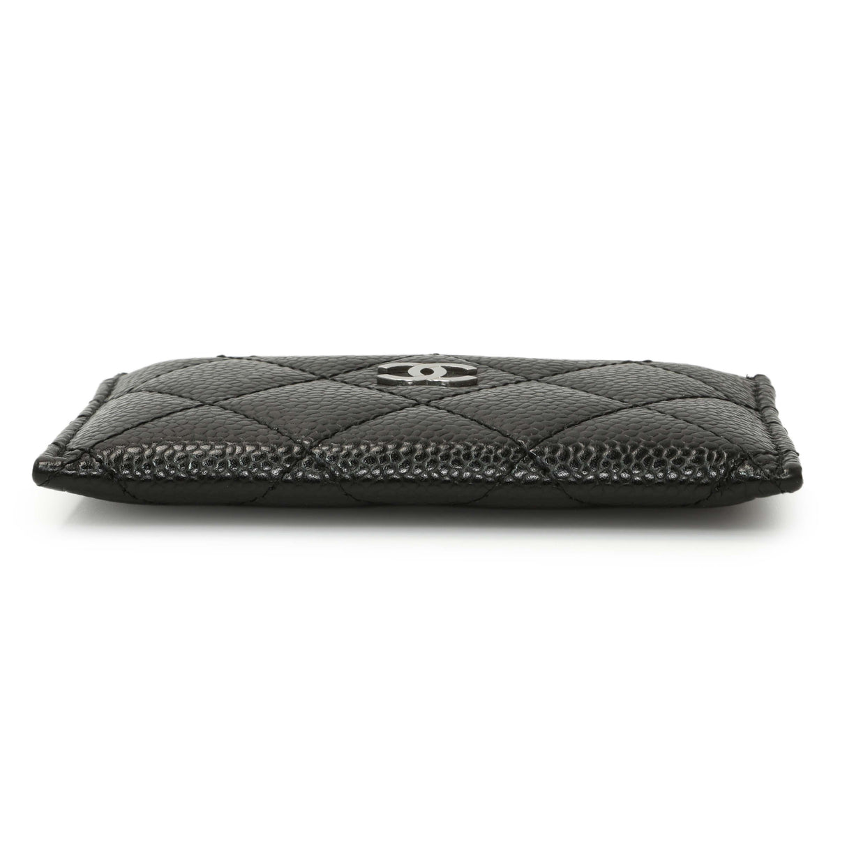 Chanel Black Quilted Caviar Card Holder Accessories Chanel