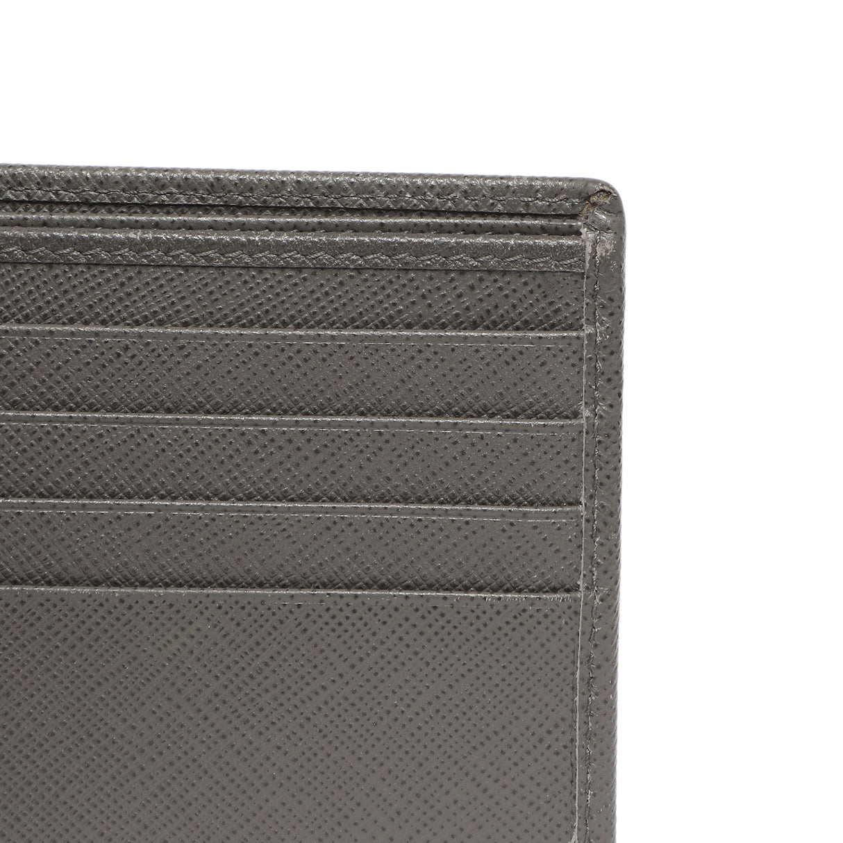 Prada Grey Saffiano Bifold Wallet Accessories Prada