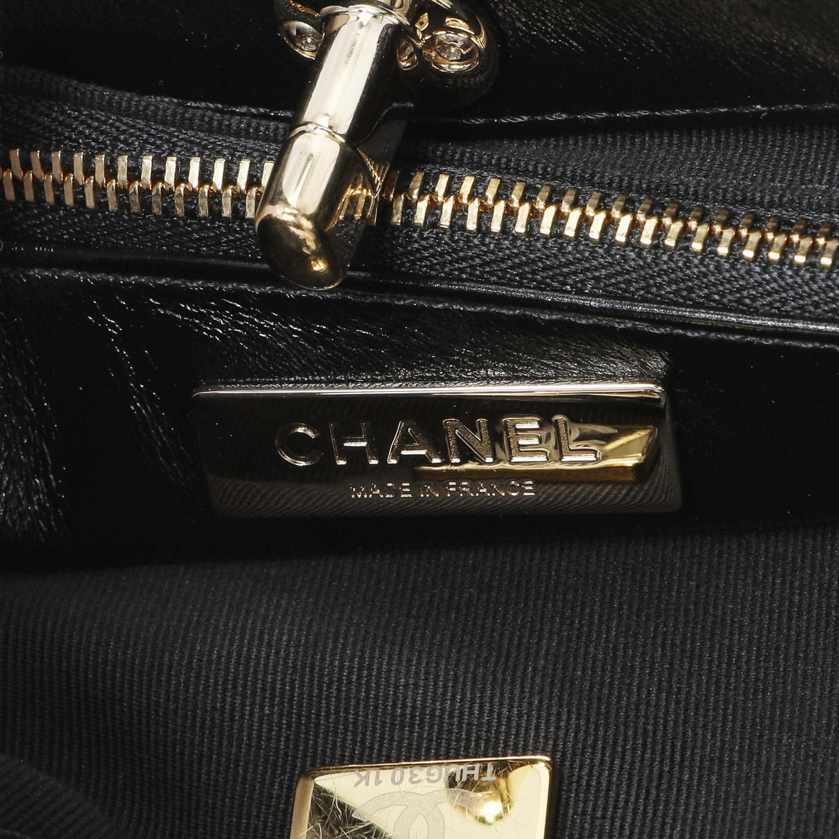 Chanel Black Shiny Crumpled Calfskin Quilted Mini 31 Shopping Bag Handbags Chanel