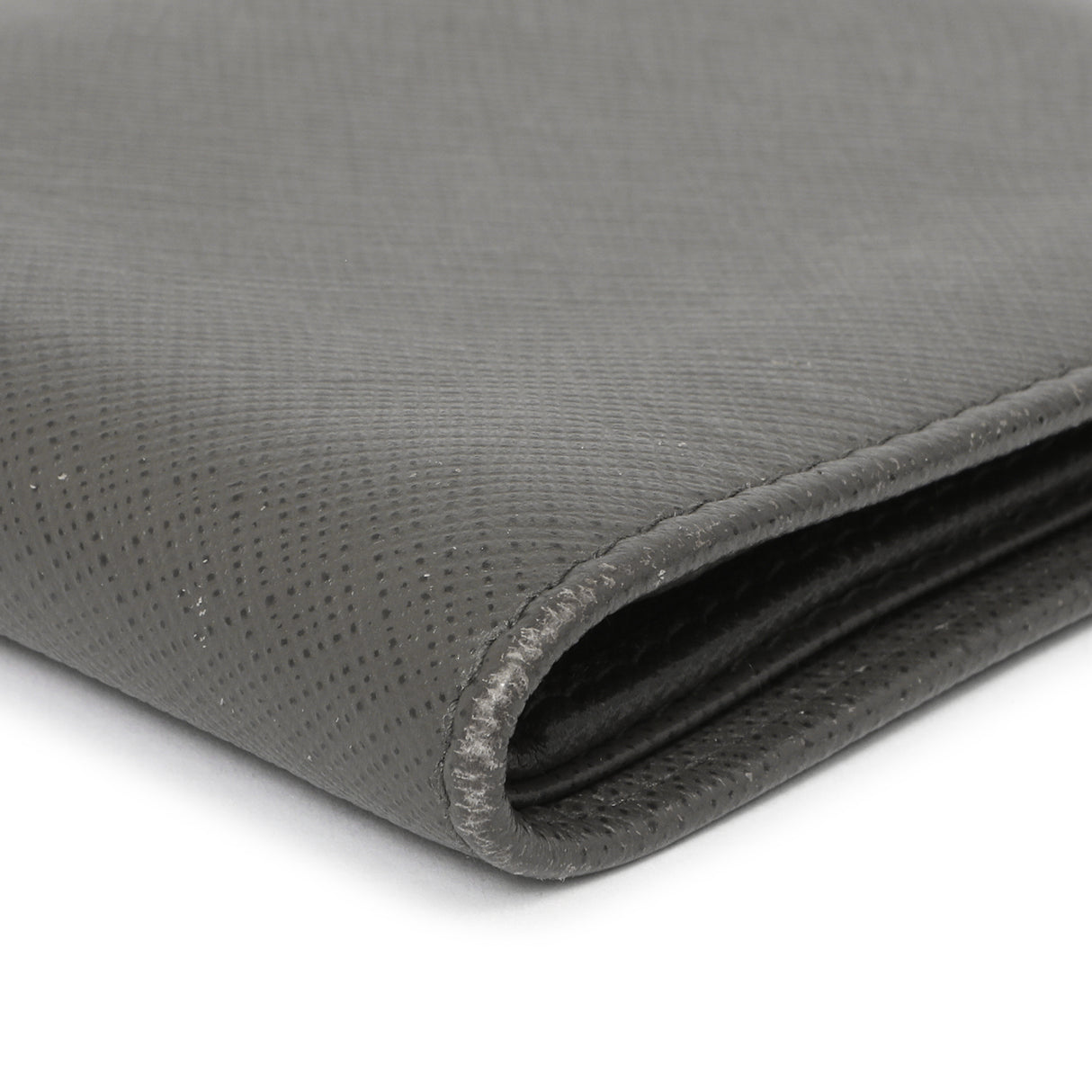 Prada Grey Saffiano Bifold Wallet Accessories Prada