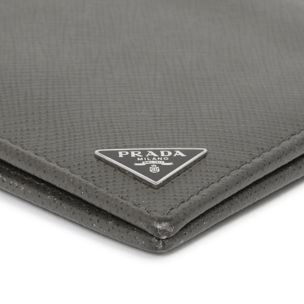 Prada Grey Saffiano Bifold Wallet Accessories Prada